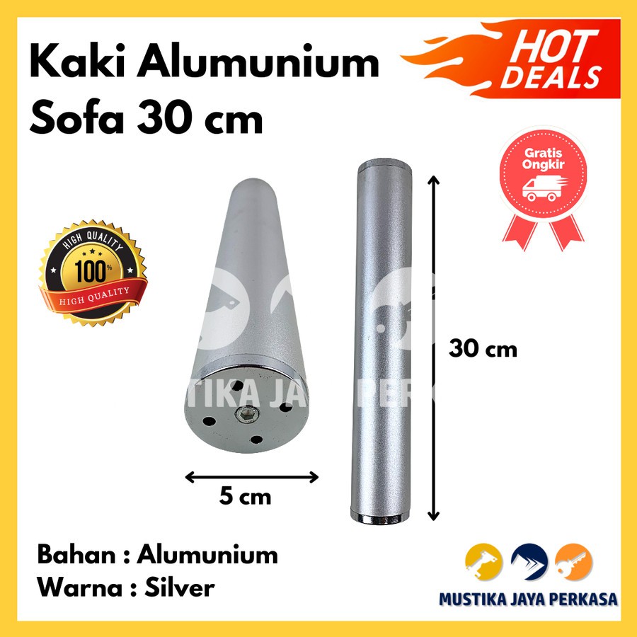 Kaki Sofa Alumunium 30 Cm Chrome Besi Bukan Kaki Sofa Plastik Kayu