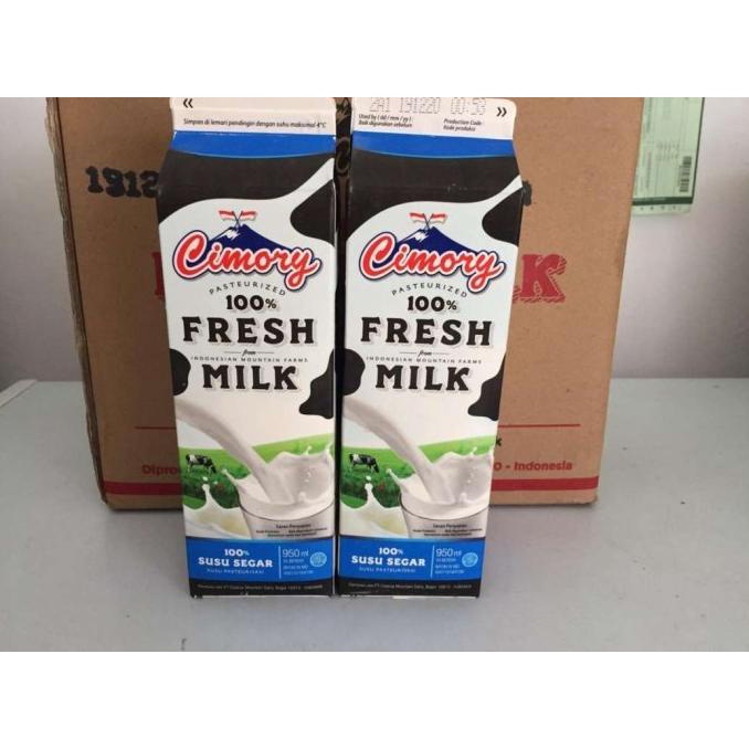 

[COD] Susu Cimory Fresh Milk 950 ml (1 Karton 12 Pcs) - Grab & Gojek only [COD]