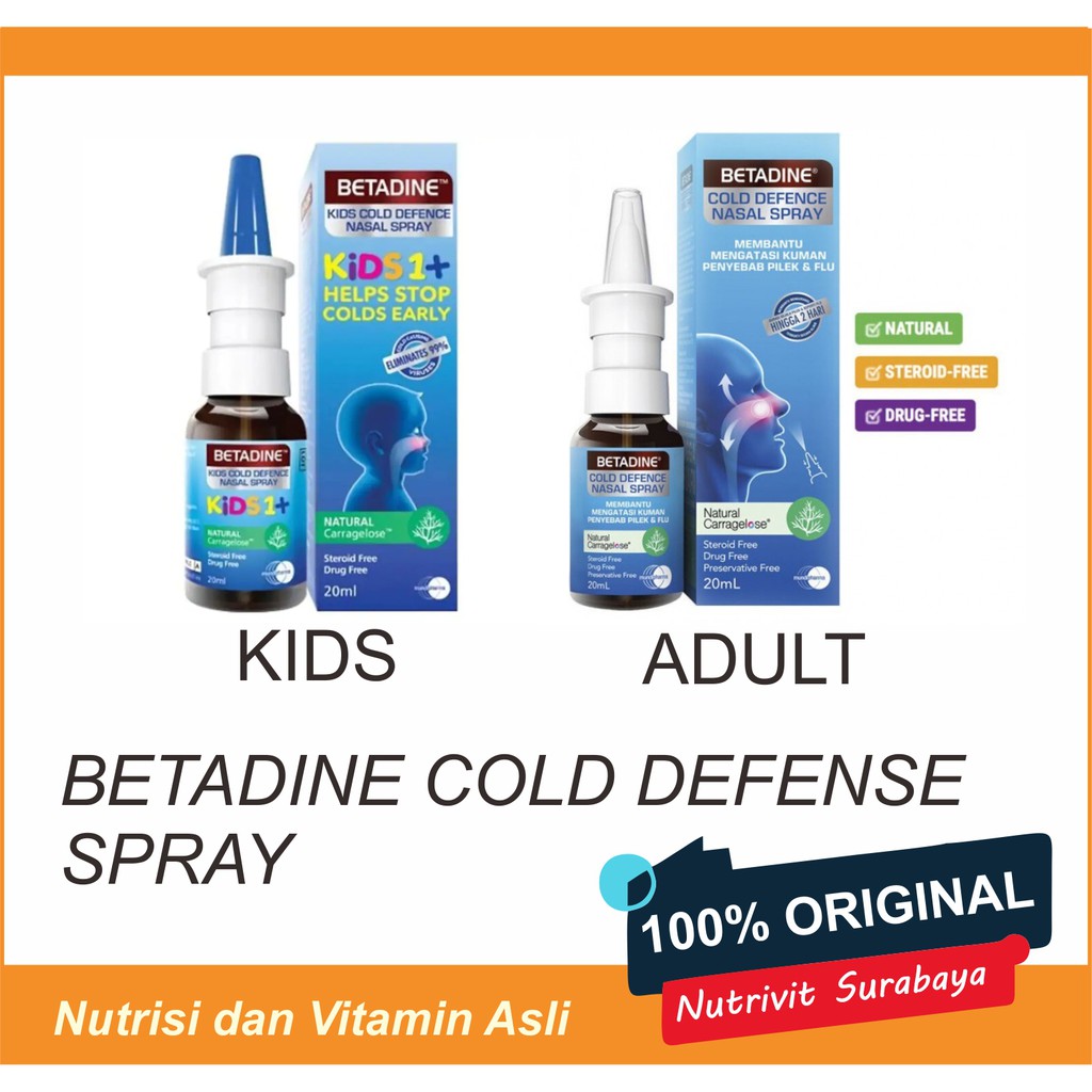 BETADINE COLD DEFENSE NASAL SPRAY 20 mL