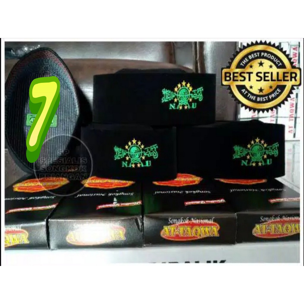 Peci Songkok hitam | Kopiah bludru Anak dan Dewasa At-taqwa-NU size 7