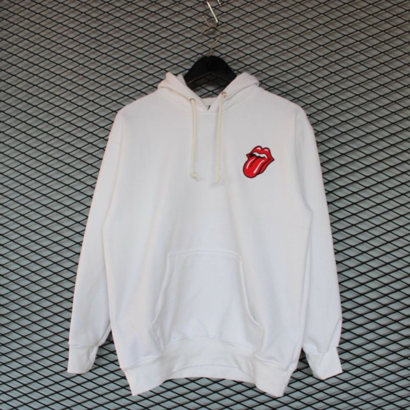 Jaket Sweater Hoodie H&M Rolling Stones Putih