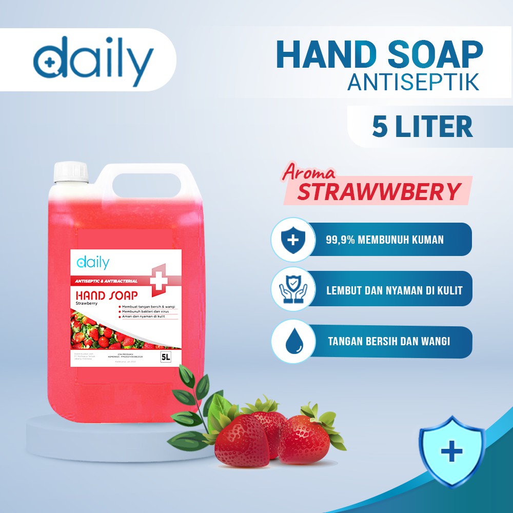 SABUN CUCI TANGAN CAIR REFILL DAILY HAND SOAP KEMASAN 5 LITER SIAP PAKAI - ECER GROSIR