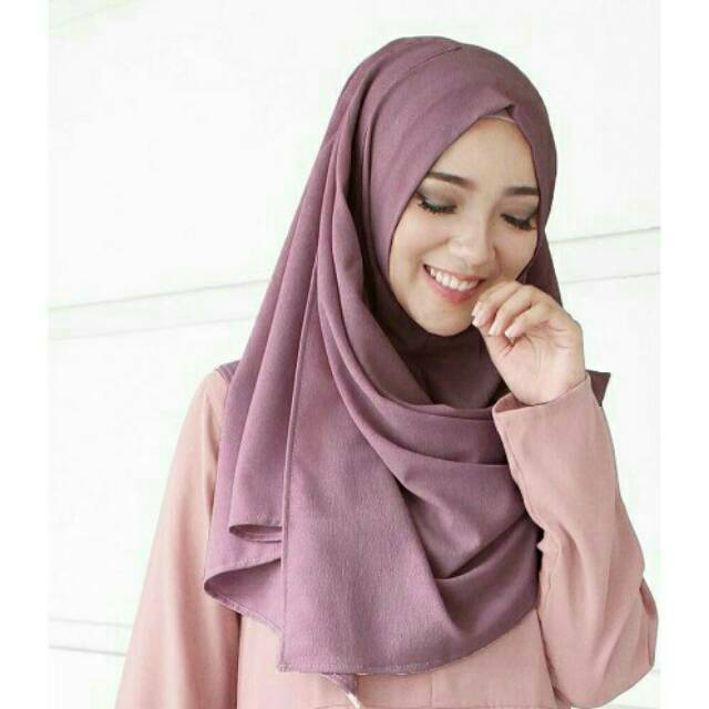 Daily Khimar Jilbab Hijab Kerudung Instan Bergo Jumbo Syari 80 x 110 Pet Antem Simple Penguin wolfis