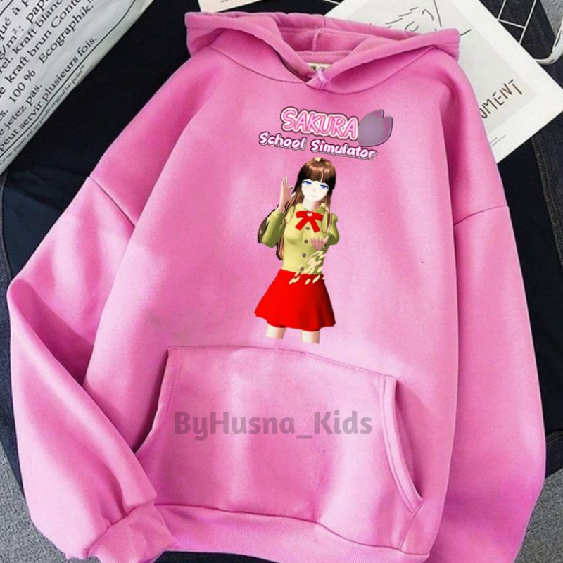 Jaket Hoodie Anak Motif Gaming Sakura Sakura School Simulator