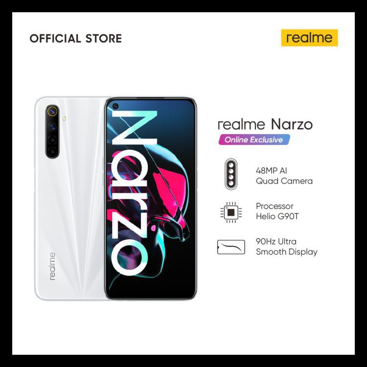 Realme Narzo 4/128Gb 48Mp Quad Camera, Helio G90T, 90Hz Ultra Smooth - Putih Kode 713