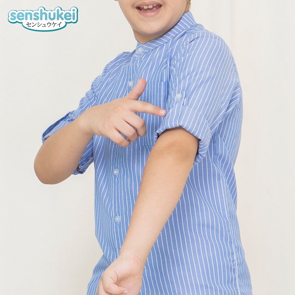 [Brandedbaby] 5T-13T KEMEJA KOKO ANAK IMPORT PREMIUM SENSHUKEI / KEMEJA KOKO COUPLE ANAK DEWASA LENGAN PANJANG MOTIF SALUR / KEMEJA KOKO ANAK TANGGUNG / KEMKO ANAK IMPORT