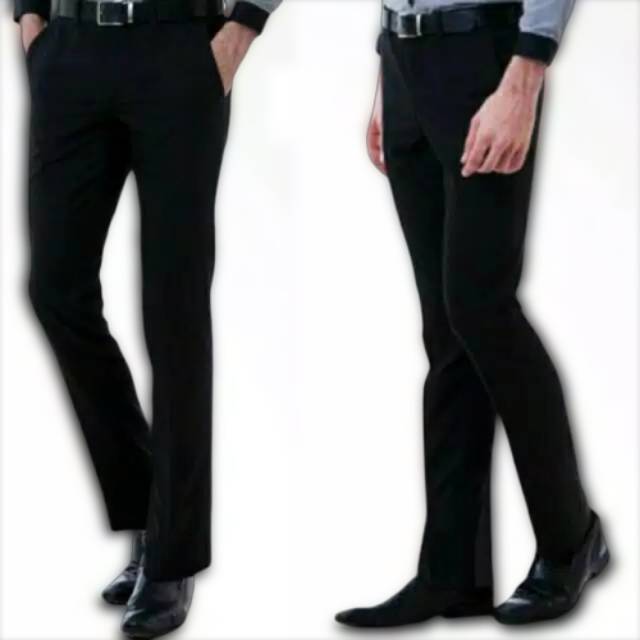 Celana Formal Pria Kerja Panjang Slimfit Hitam Size 27-38 Caldin Bahan Kain Teflon Murah bisa cod