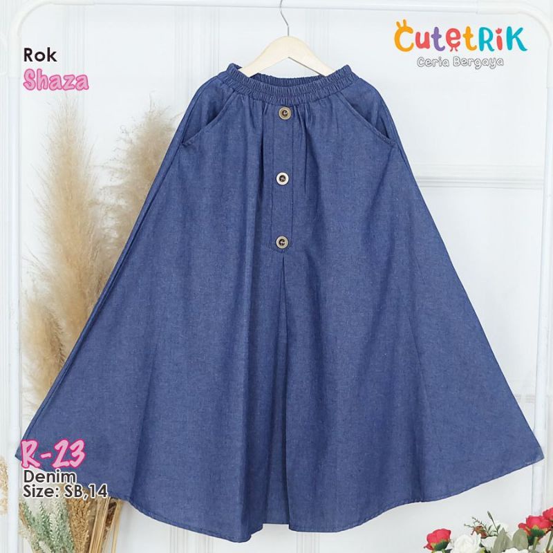 [BEST SELLER ORIGINAL CUTETRIK TERBARU] ROK ANAK REMAJA DEWASA SHAZA BAHAN LEVIS JINS DENIM MODEL KL