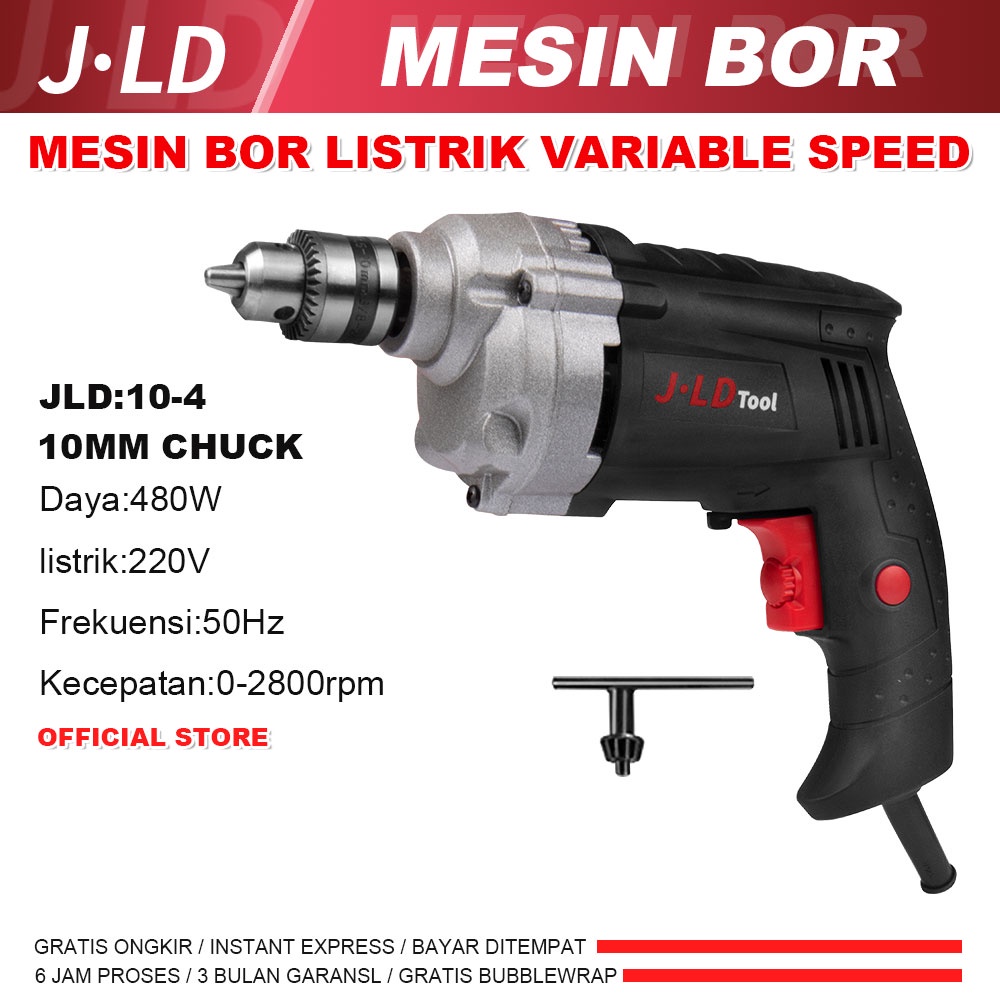 JLD 480W MESIN BOR LISTRIK 10mm bor tembok listrik bolak balik mesin bor murah ELECTRIC DRILL J10-4