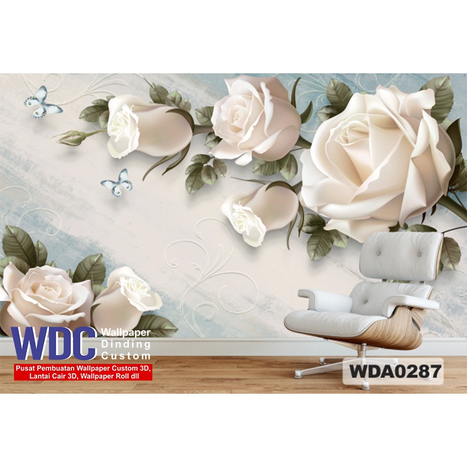 wallpaper 3d custom floral, wallpaper 3d bunga, wallpaper dinding custom, wallpaper 3d murah