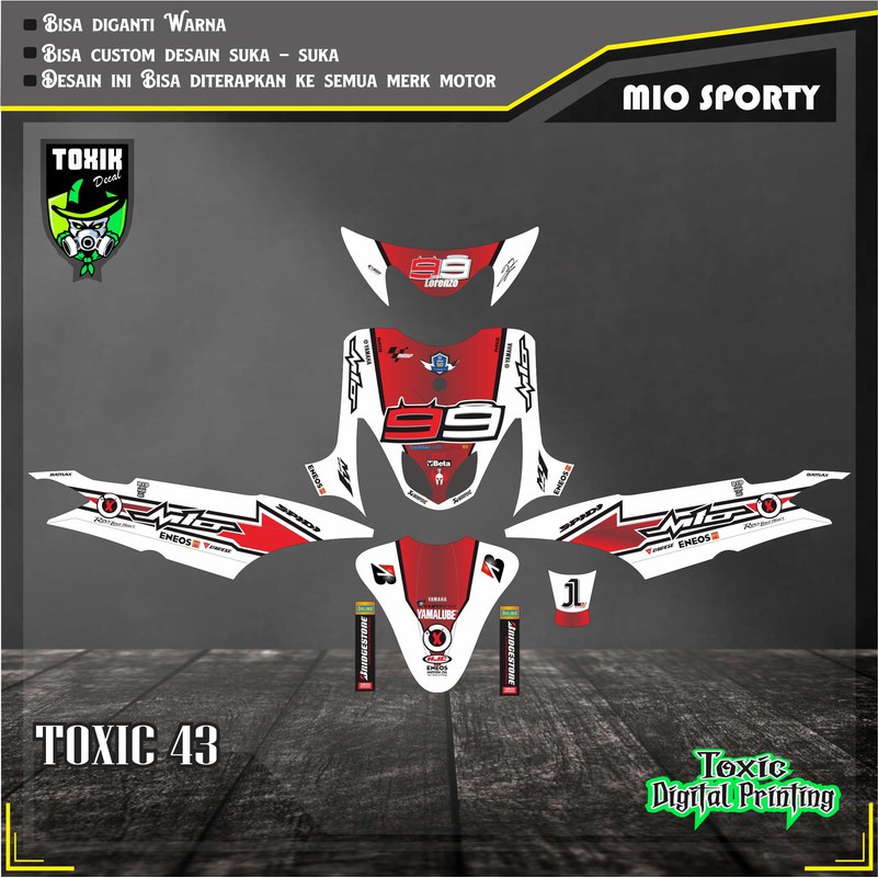 Sticker Decal YAMAHA MIO SPORTY ENEOS MERAH PUTIH