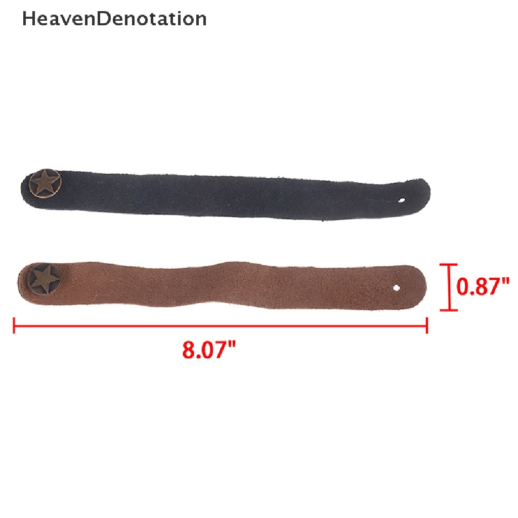 (Heavendenotation) 1pc Strap Holder Gitar Akustik / Elektrik / Bass Bahan Kulit Warna Hitam