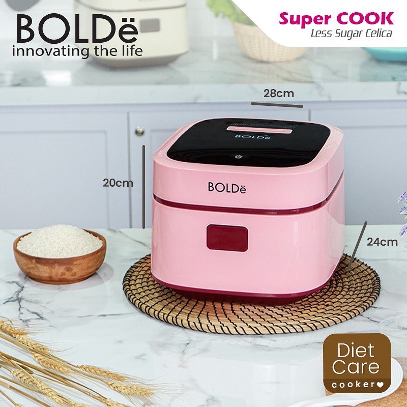 BOLDe Super COOK low carbo Less Sugar Celica Rice Cooker 1.2 Liter Garansi 1 tahun