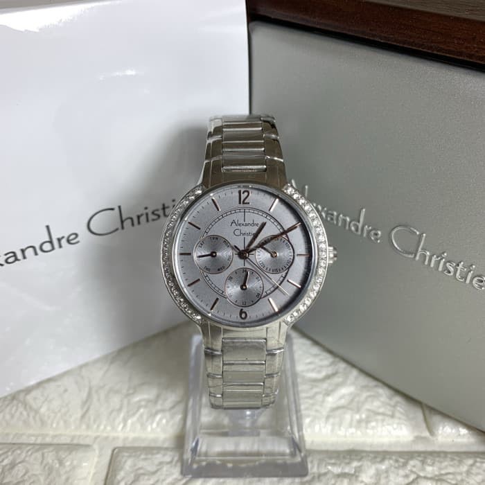 [Free Baterai] JAM TANGAN WANITA ALEXANDRE CHRISTIE AC 2602 SILVER GREY ORIGINAL GARANSI RESMI 1 TAH