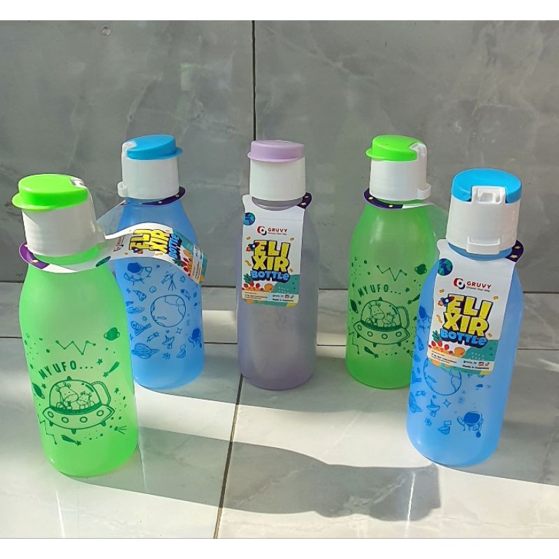 Botol Minum 350 500 800 ML Elixir Flip Top Anak Anti Tumpah Souvenir Ulang Tahun  - Food Grade Biggy