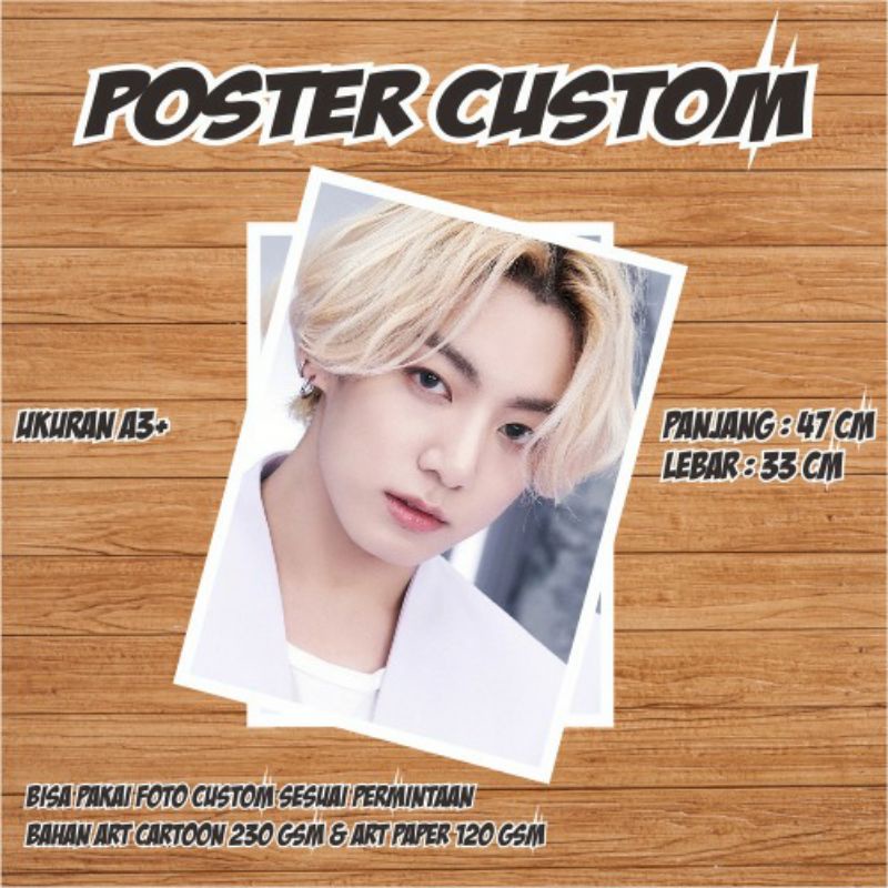 

Cetak Poster Custom ANIME BTS KPOP dll Ukuran A3+ (31x47 cm) Full Color
