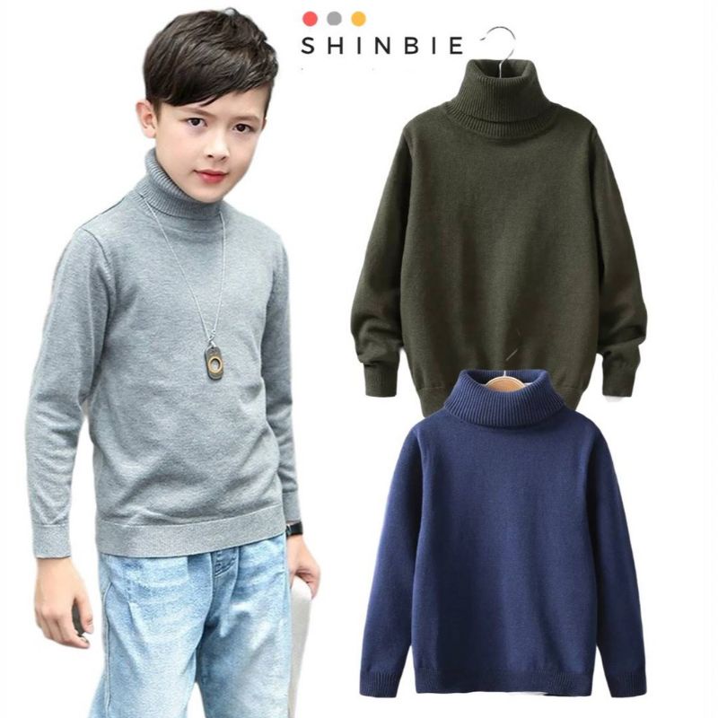 Sweater Hoodie Kids Pria-Wanita  Long neck Rajut Pria Usia 5-11