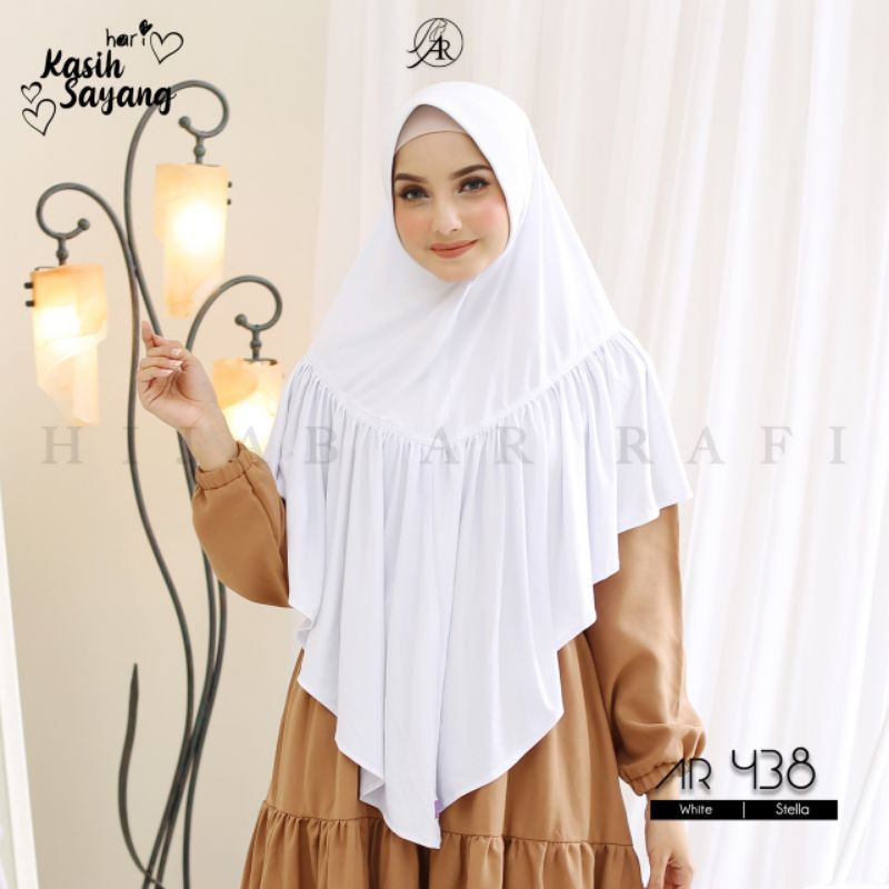 TERLARIS BISA COD ✓ Hijab Ar Rafi AR 438 hijab instan bergo Arrafi jumbo || INAYAHHIJAB-White