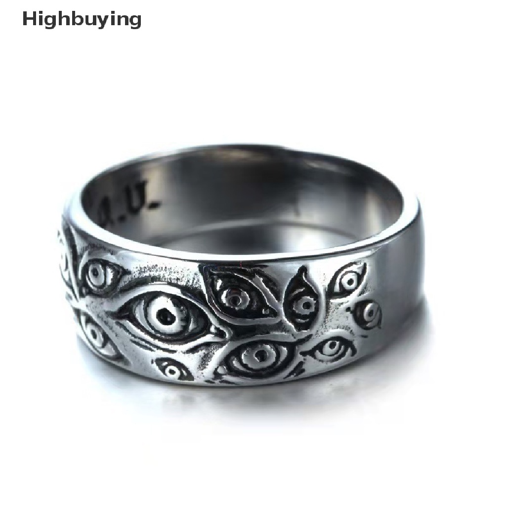 Hbid Cincin Gaya Vintage Punk Hip Hop Rock Motif Ukiran Mata Untuk Perhiasan Pria / Wanita Glory