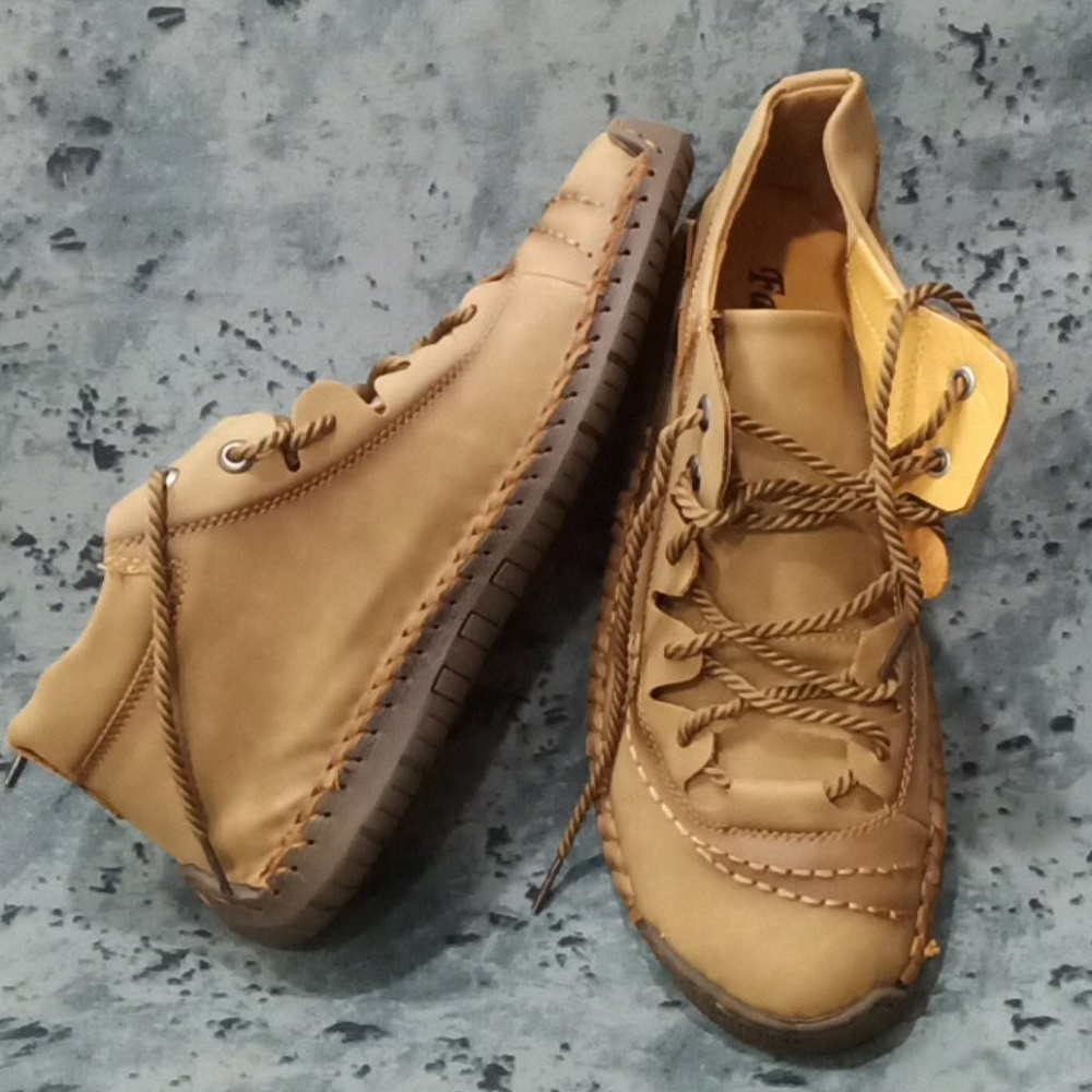 COD Sepatu Boots Pria Original Kulit Formal Kerja Santai Boot Casual Sepatu Import Handmade Tali Keren Murah 001