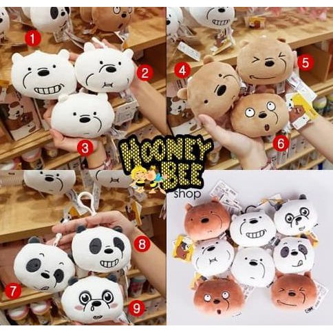 Plokiju- Miniso Boneka We Bare Bears Gantungan Kunci Hiasan Cute Plush Charm -Toko-Boneka.