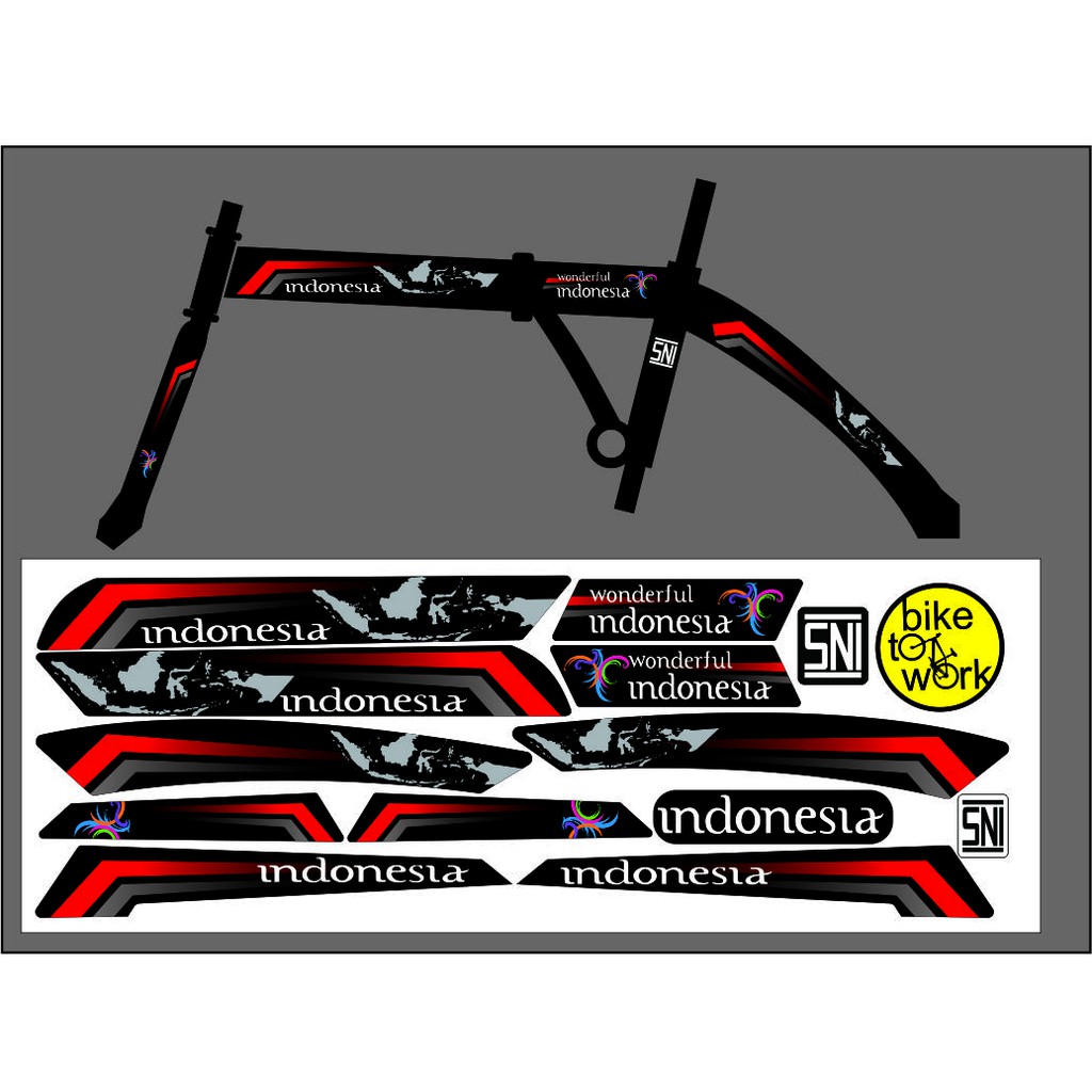 STICKER WONDERFUL INDONESIA UNIVERSAL BUAT SEPEDA LIPAT