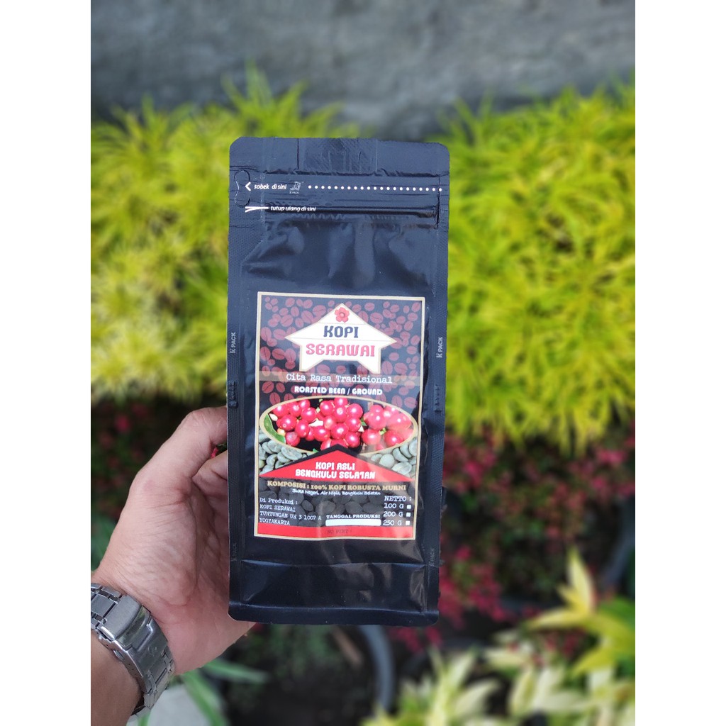 

Kopi Bubuk Serawai 200 Gram, Kopi Murni Robusta, Bengkulu Selatan