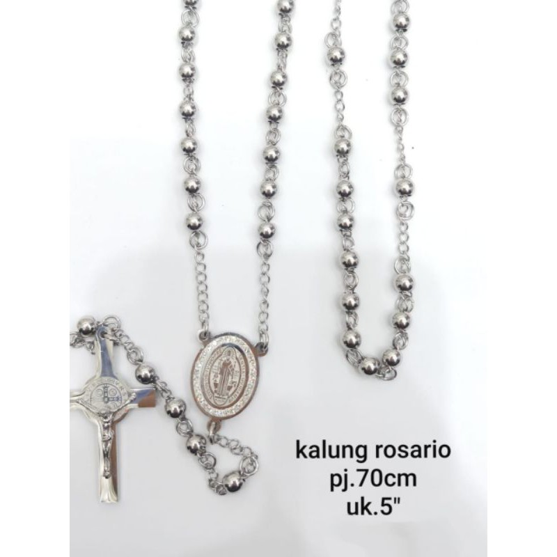 Kalung Rosario Silver Titanium22