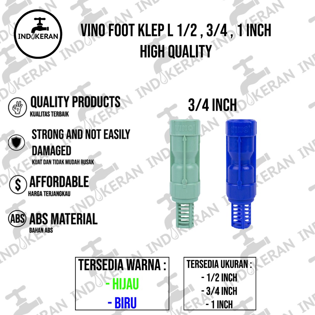 VINO - Foot Klep L - 1/2, 3/4, 1 Inch - High Quality