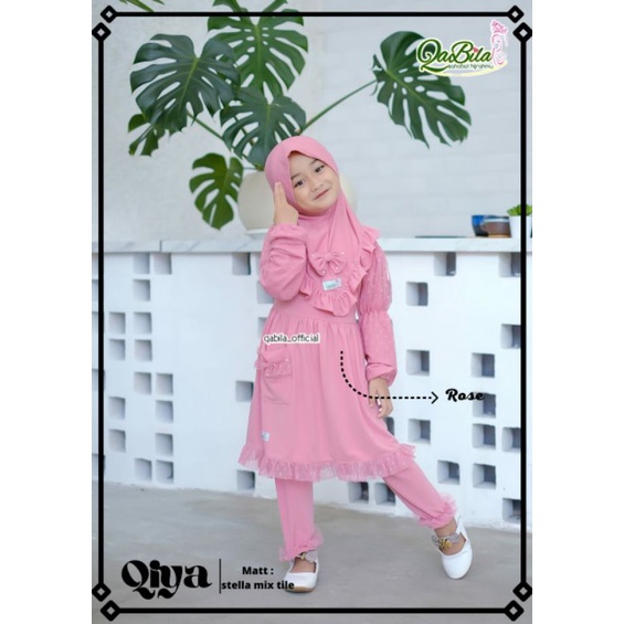 READY SIZE M QIYA SET TUNIK CELANA ANAK KIDS BY QABILA OFFICIAL ATASAN LENGAN PANJANG ANAK PEREMPUAN
