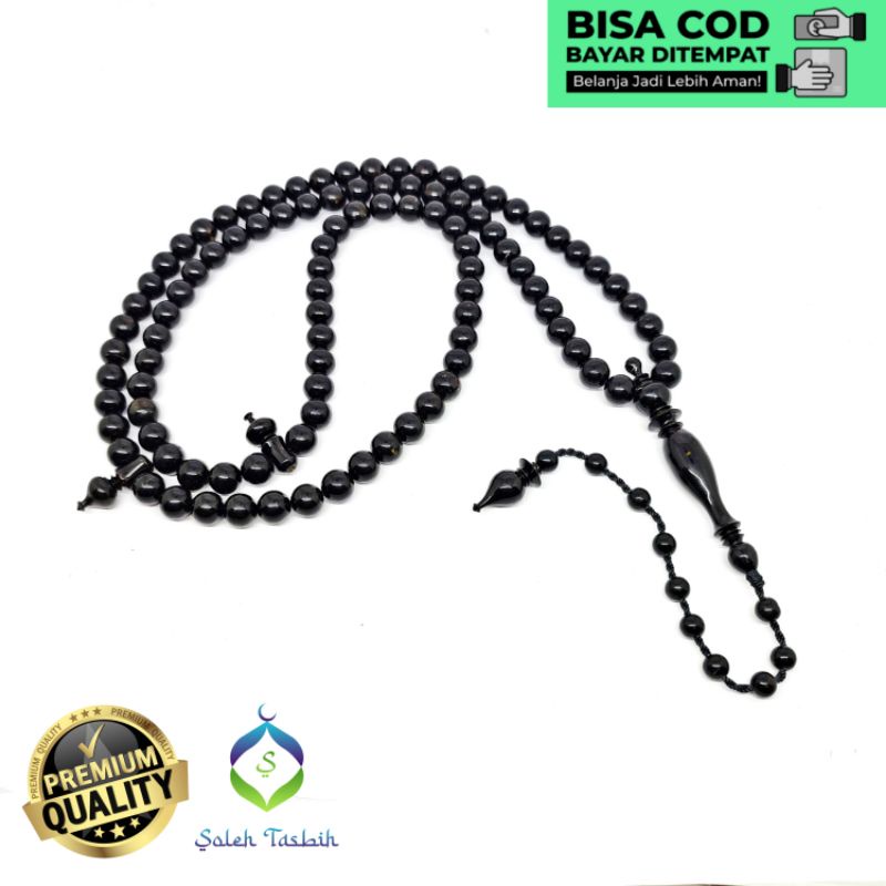 Tasbih Akar Bahar Black Yuser Size 9mm Motif Bulat//Tasbih 99 Butir