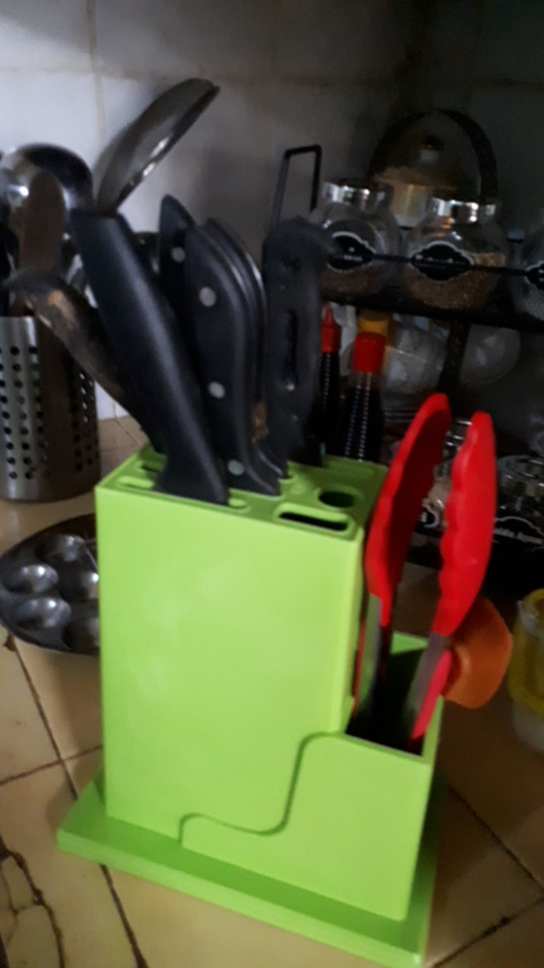 Anekahouseware Tempat Pisau Dapur Plastik Golden Sunkist Tp 1090