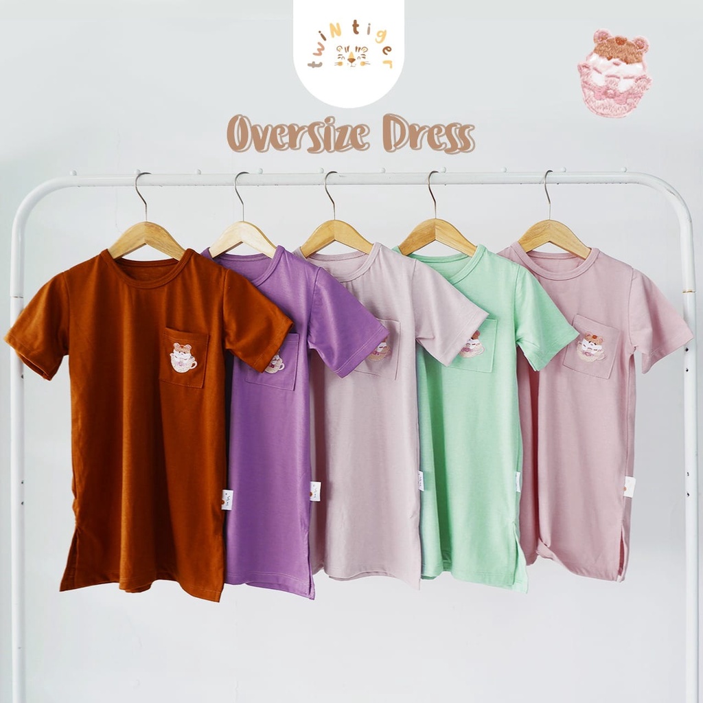 Twin Tiger Oversize Dress Baju Terusan Anak Perempuan