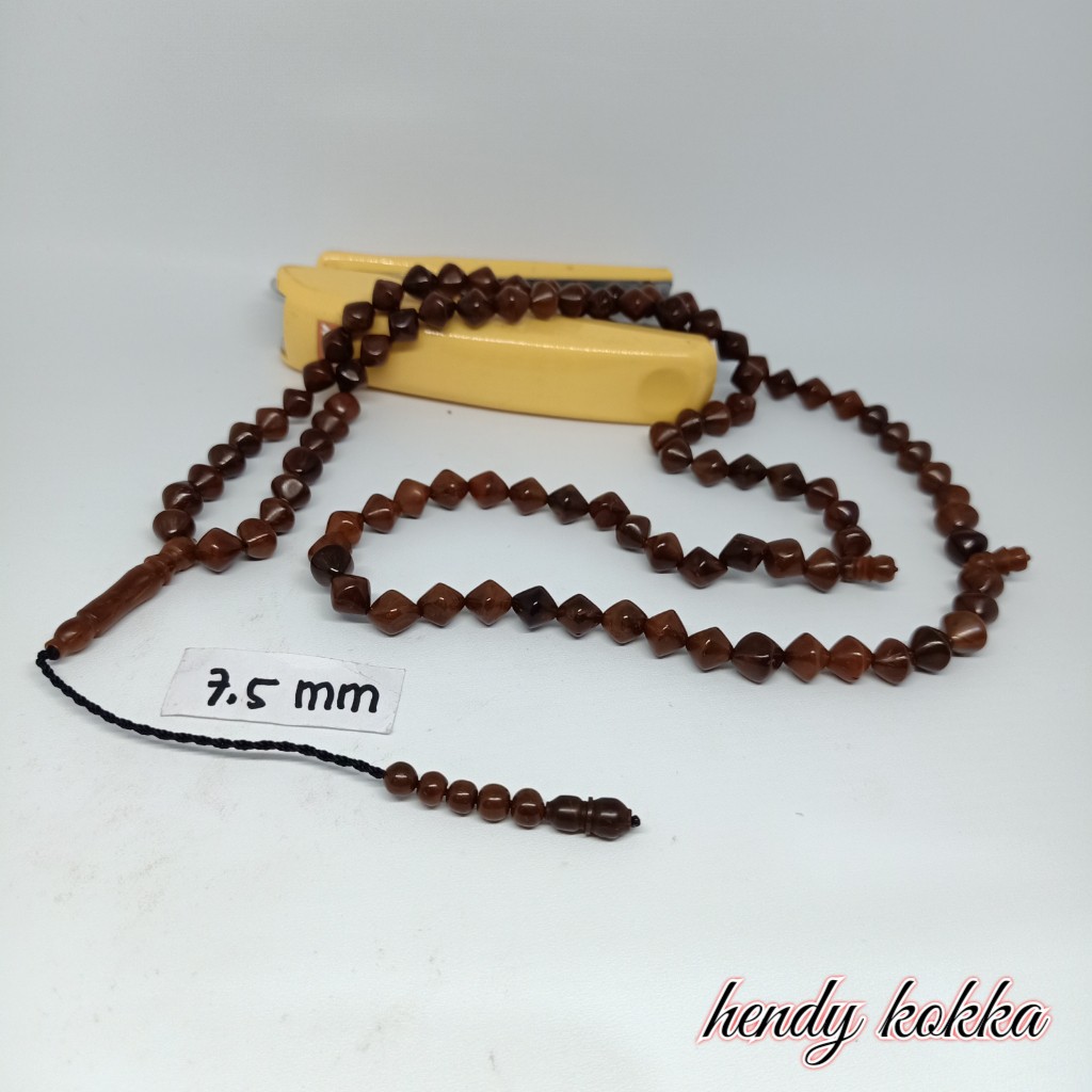 Tasbih Kokka kaukah 99 wajik polos 7,5 mm