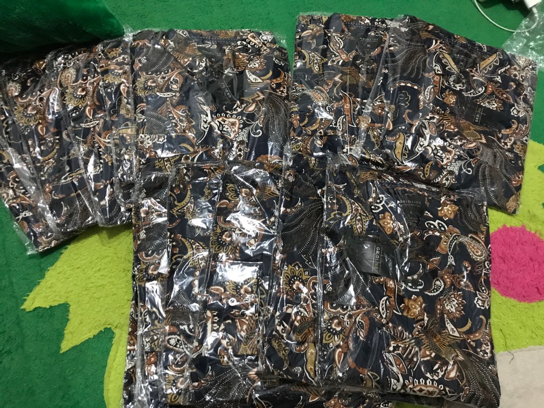 [gridline - Ls044 & Ls023] Kemeja Batik Slimfit Pria Katun Lengan Panjang Modern Match Keren Best
