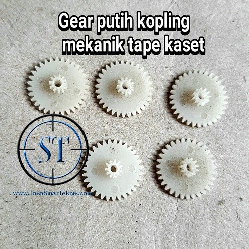 Gear Mini Putih Mekanik Tape Pita kaset Spearpart Mekanik Tape Kaset Tip Combp Mecanic Dek Bulat Pla
