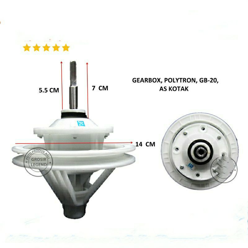 GERBOX , GEARBOX , GEAR BOX MESIN CUCI POLYTRON AS Kotak  014A