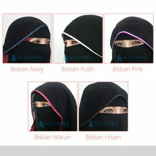 Niqab Butterfly 2 Layer Sifon Silk Jetblack By Alsyahra Exclusive