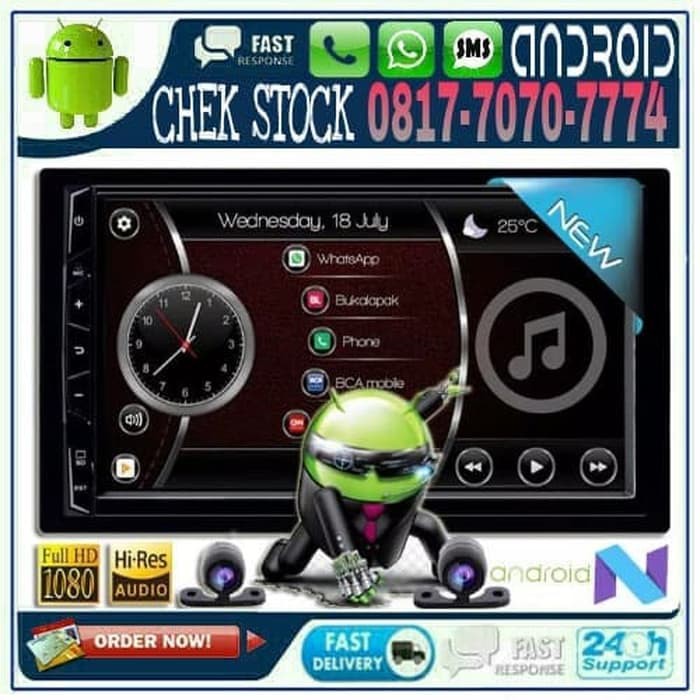 Cuci Gudang TAPE MOBIL HEAD UNIT ANDROID TOMIKO 7 - INCH. OS 7.1.2 - MTECH 8803