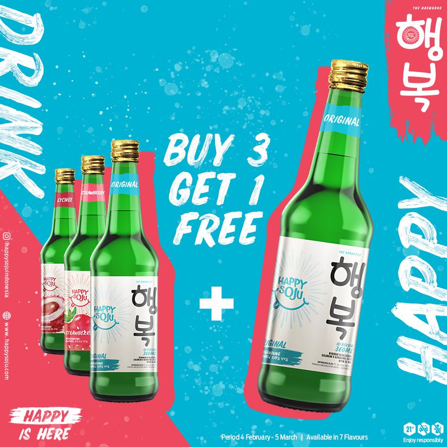 Jual HAPPY SOJU BELI 3 GRATIS 1 - PROMO! | Shopee Indonesia