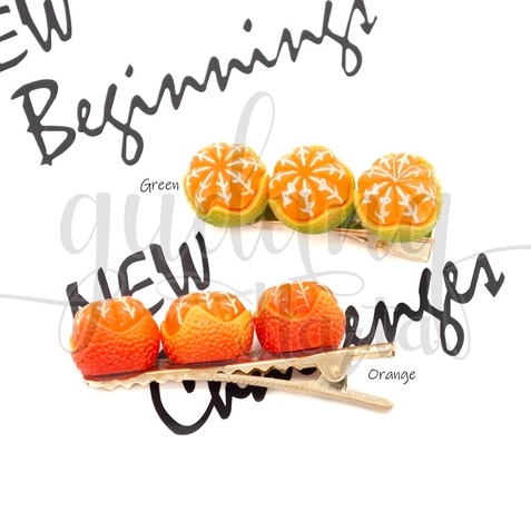 Jepit Rambut Three Oranges Hairclip Motif Buah Jeruk Lucu GH 201499