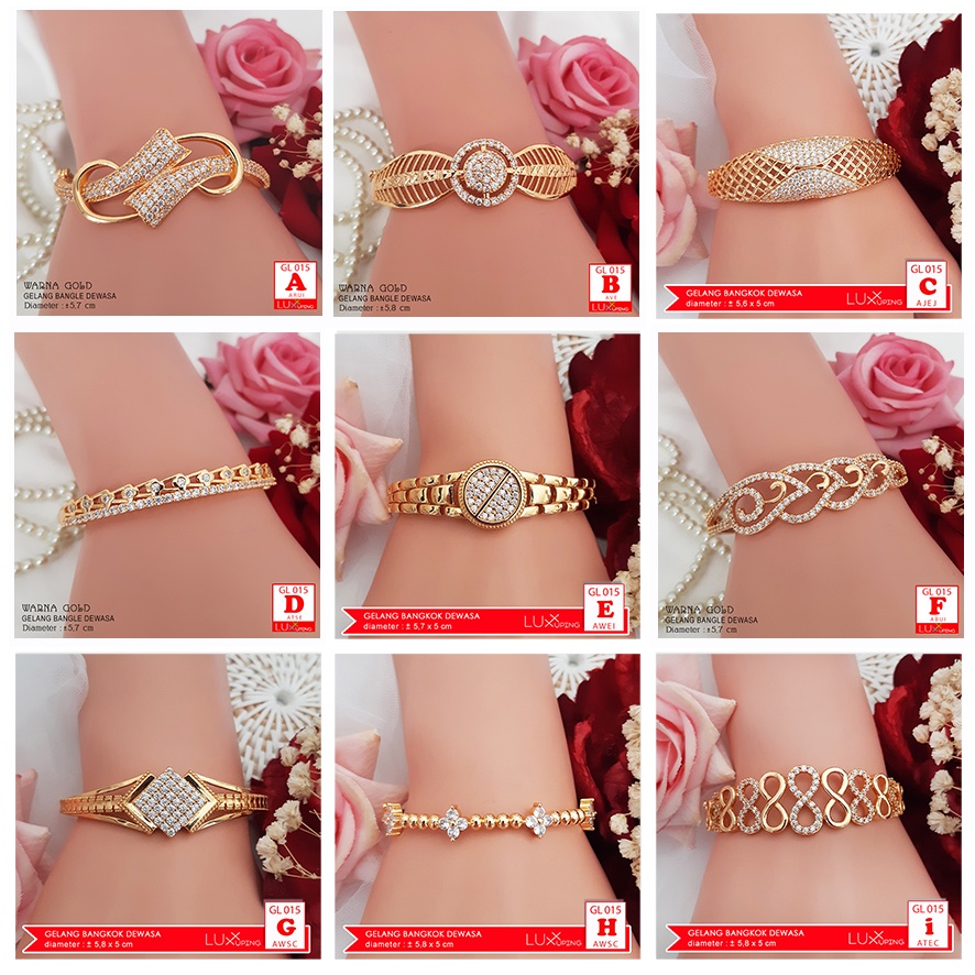 GL 015 Gelang Bangle Model Terbaru Mewah Mata Zirkon Gelang Dubai Gelang India Cuff Luxx Xuping