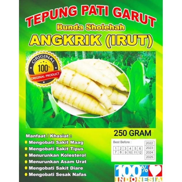 

TEPUNG IRUT ASAM LAMBUNG TEPUNG PATI ANGKRIK arrowot 250 gr