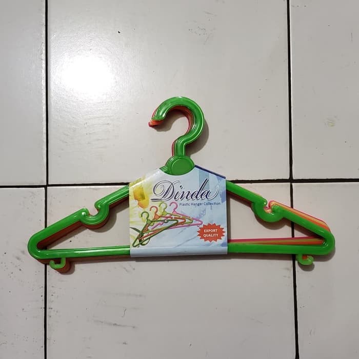 12Pcs Hanger Plastik Dinda Besar / Gantungan Baju / Jemuran Baju