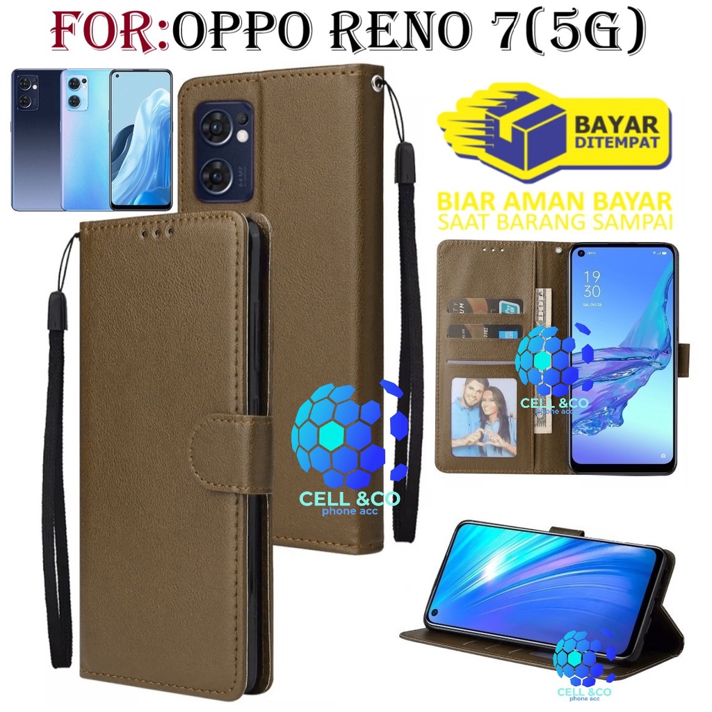 NEW OPPO RENO 7 5G CASE FLIP LEATHER WALLET PREMIUM FLIP CASE BUKA TUTUP KESING HP CASING FLIP CASE WALLET OPPO RENO 7 5G