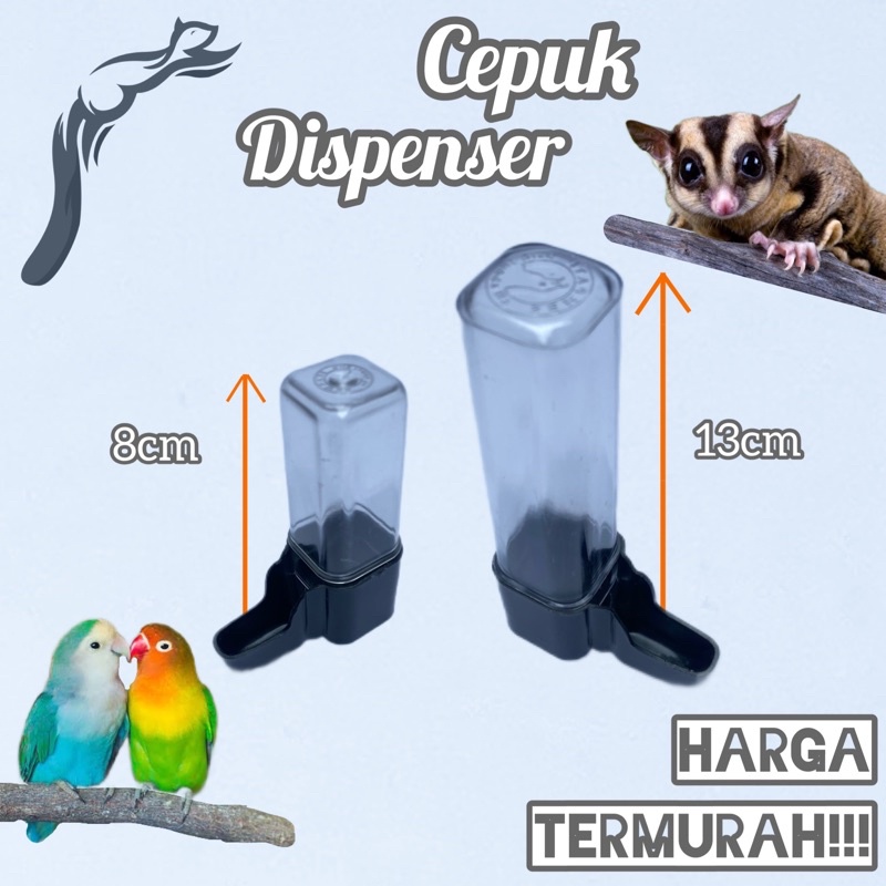 CEPUK DISPENSER TABUNG PANJANG WADAH PAKAN MINUMAN BURUNG SUGAR GLIDER WATERDISH SUGAR GLID TEMPAT MAKAN SUGAR GLIDER TEMPAT MAKAN BURUNG TEMPAT MINUM BURUNG TEMPAT MINUM SUGAR GLIDER BOTOL MINUM SUGAR GLIDER BOTOL MINUM LANDAK MINI HAMSTER KELINCI