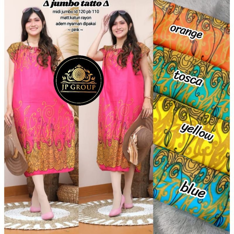 DASTER GROSIR SERIAN 5PCS KATUN RAYON JUMBO ADEM NYAMAN LD 120CM