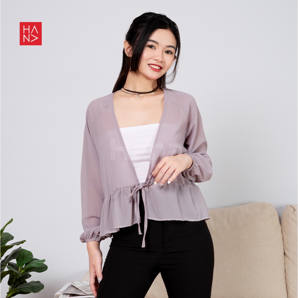 Hana Fashion - Rose Long Sleeve Cardigan Casual Outer Wanita - SB134