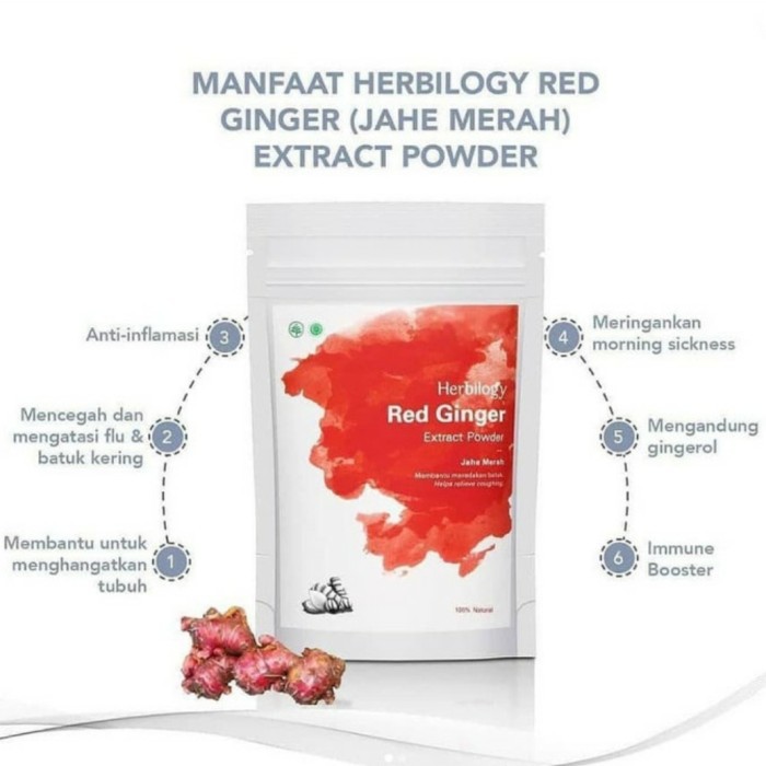HERBILOGY Red Ginger Extract Powder Jahe Merah Immune Booster
