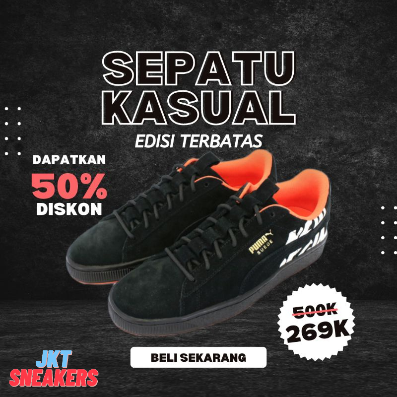 Sepatu puma suede new regime black